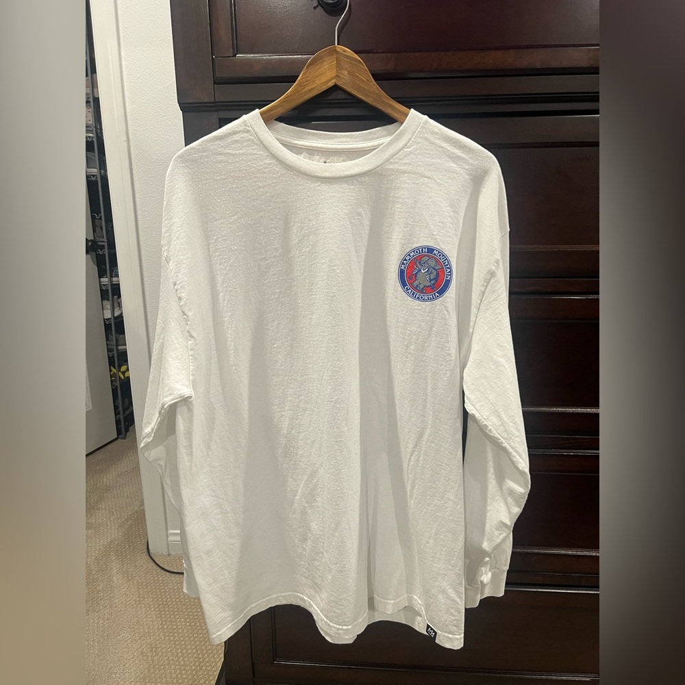 White Long Sleeve Tee with Logo